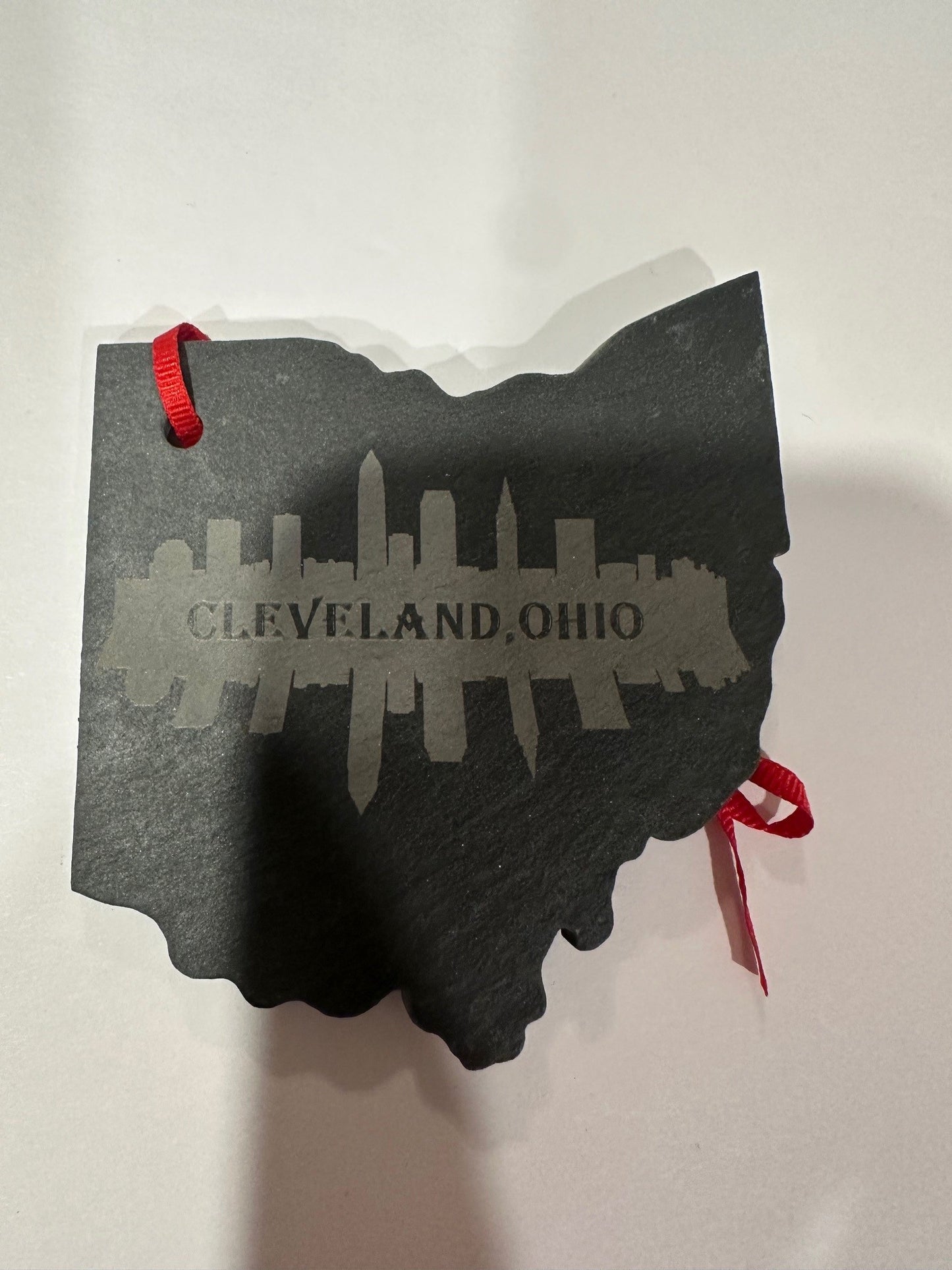 Slate ohio shaped ornament