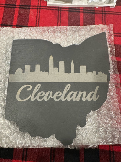 Ohio Shaped slate Trivet/Hot plate