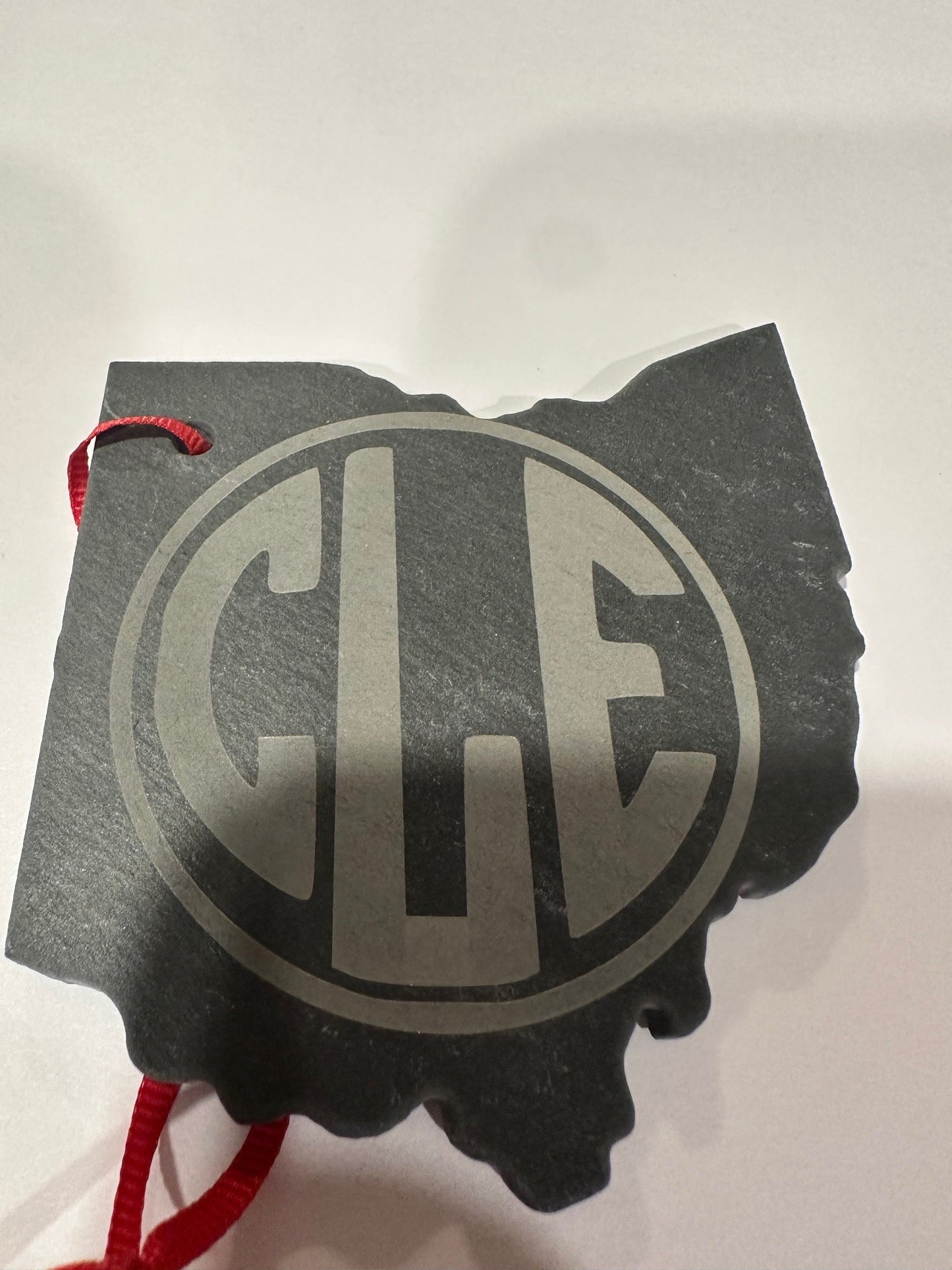 Slate ohio shaped ornament