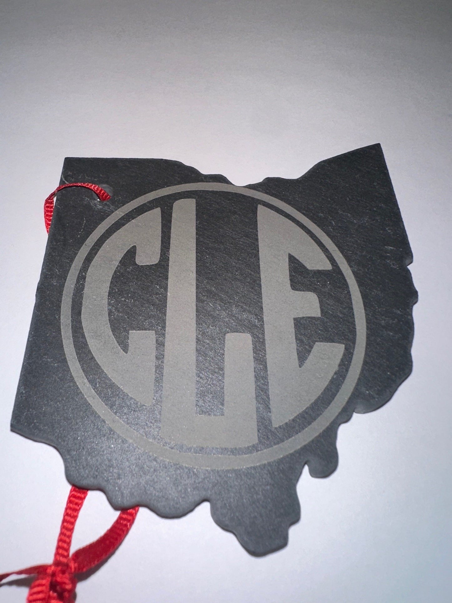 Slate ohio shaped ornament