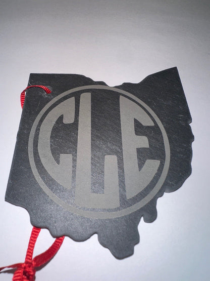 Slate ohio shaped ornament