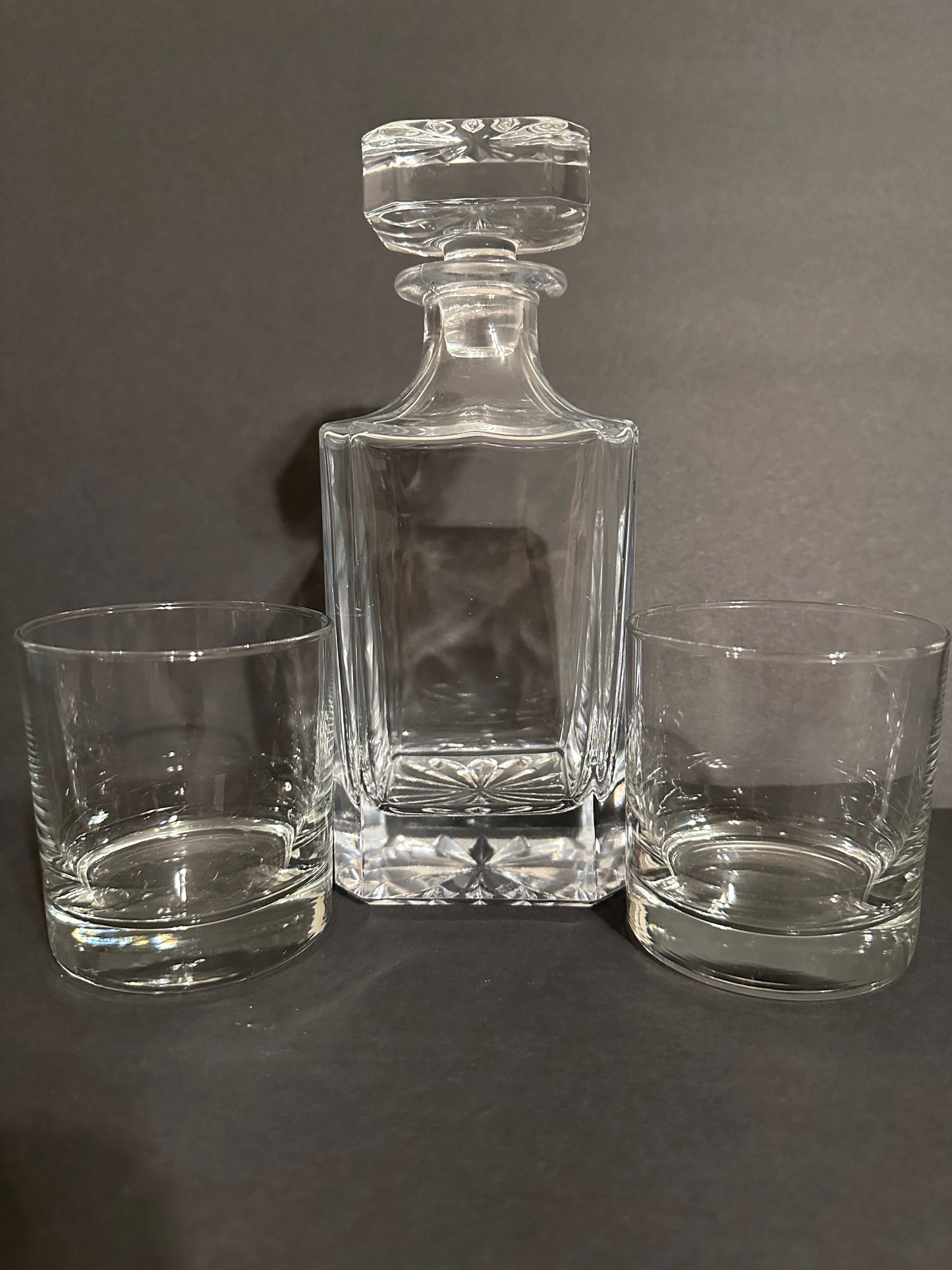 Square Bar set rocks glasses
