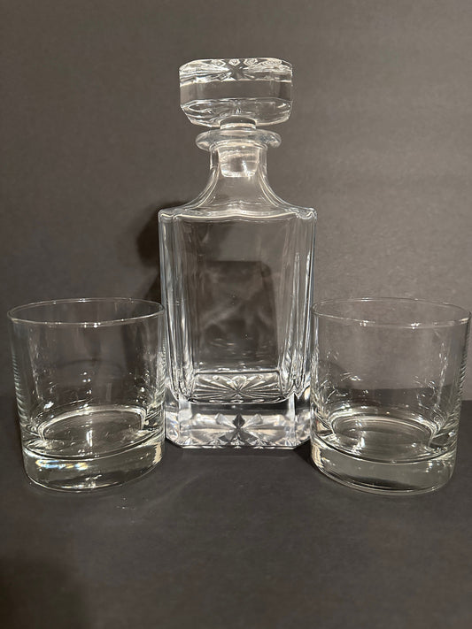 Square Bar set rocks glasses