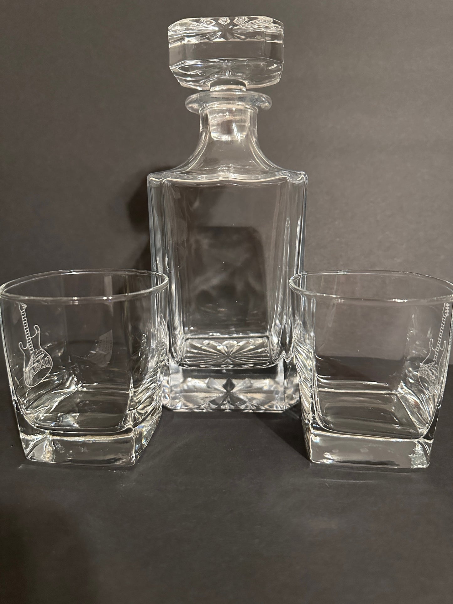 Square Bar set rocks glasses
